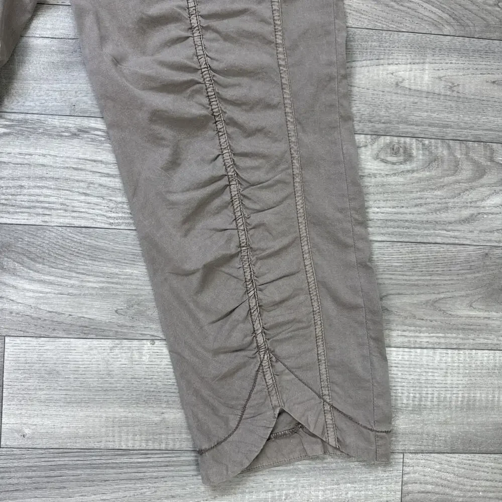 XCVI Mind Set Straight Leg Cropped Pants Pull On Stretch Brown sz M - Picture 4 of 7